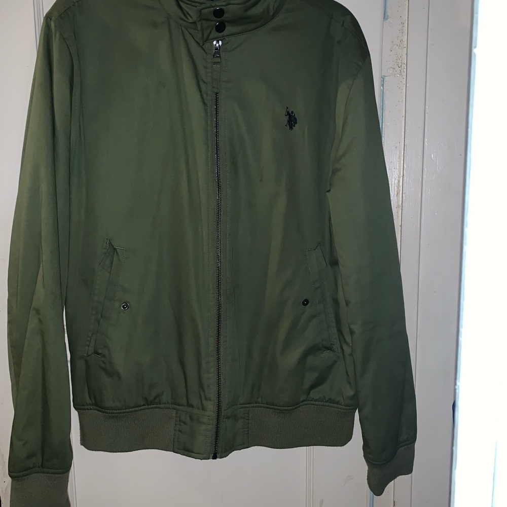 U.S. POLO ASSN. Mens green bomber jacket (Size small)